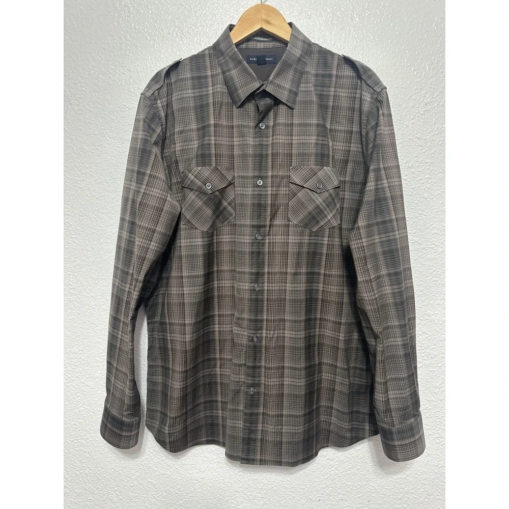 Banana Republic Mens Plaid Button Down Shirt Long Sleeve XL